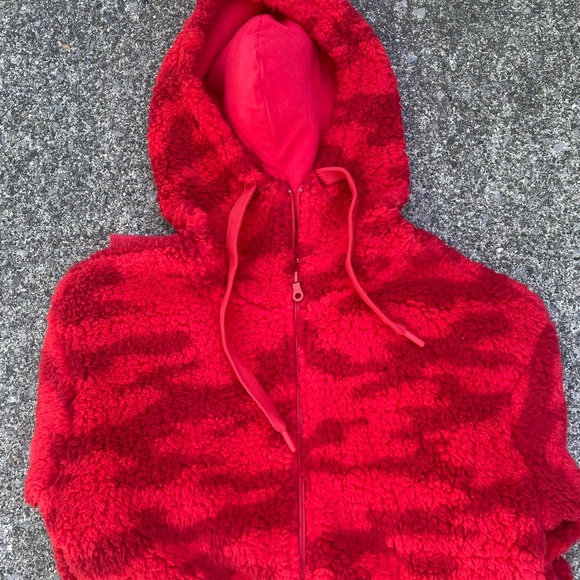 AERIE OFFLINE Sherpa Camo Print Zip Up - Picture 2 of 7